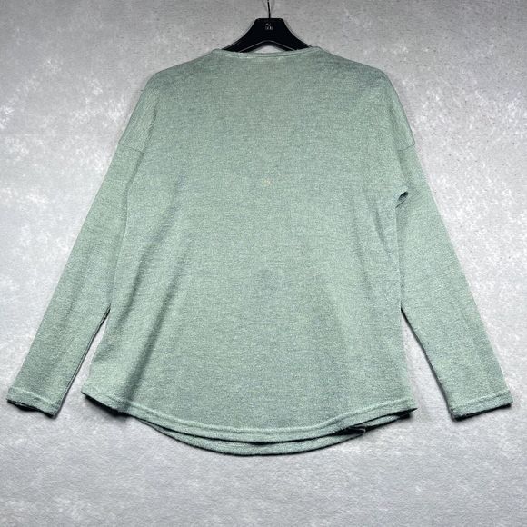 Soft Surroundings Sweater Womens Size Medium Green Sage 1/2 Zip Pullover - Picture 7 of 13